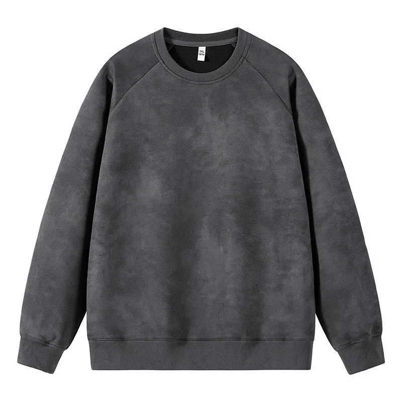 Herren Oversized Sweatshirt mit gebürstetem Fleece-Innenfutter und Vintage-Waschung Drune