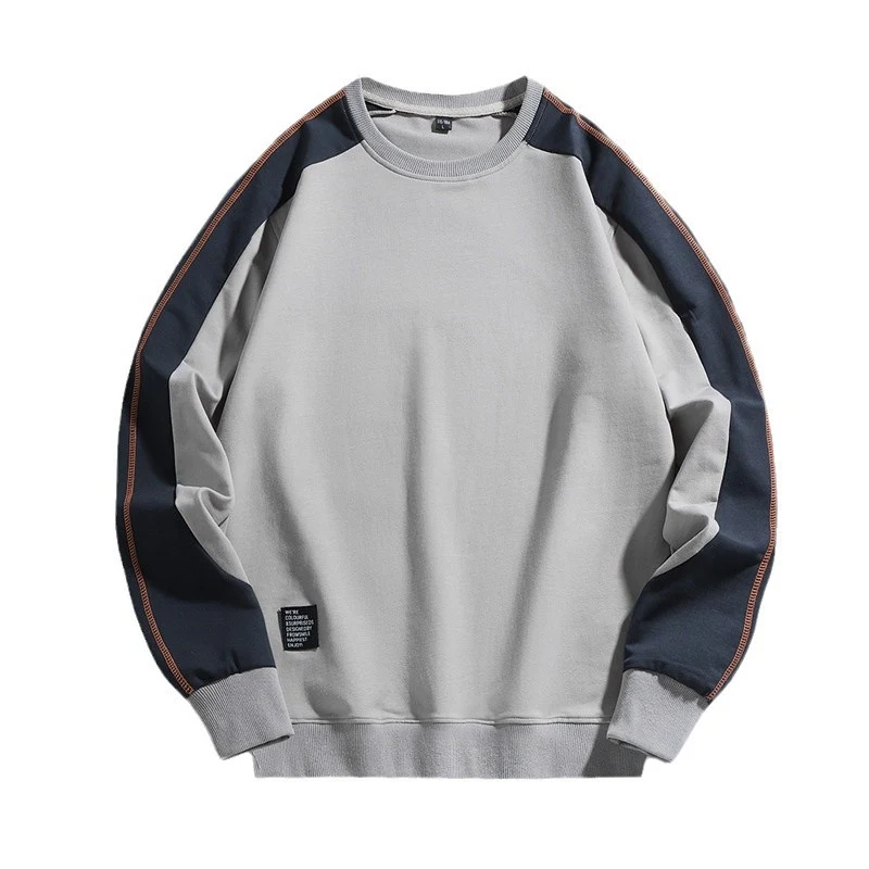 Herren Oversize-Sweatshirt mit kontrastierenden Ärmeln, Flachnaht-Details und Rippbündchen Drune