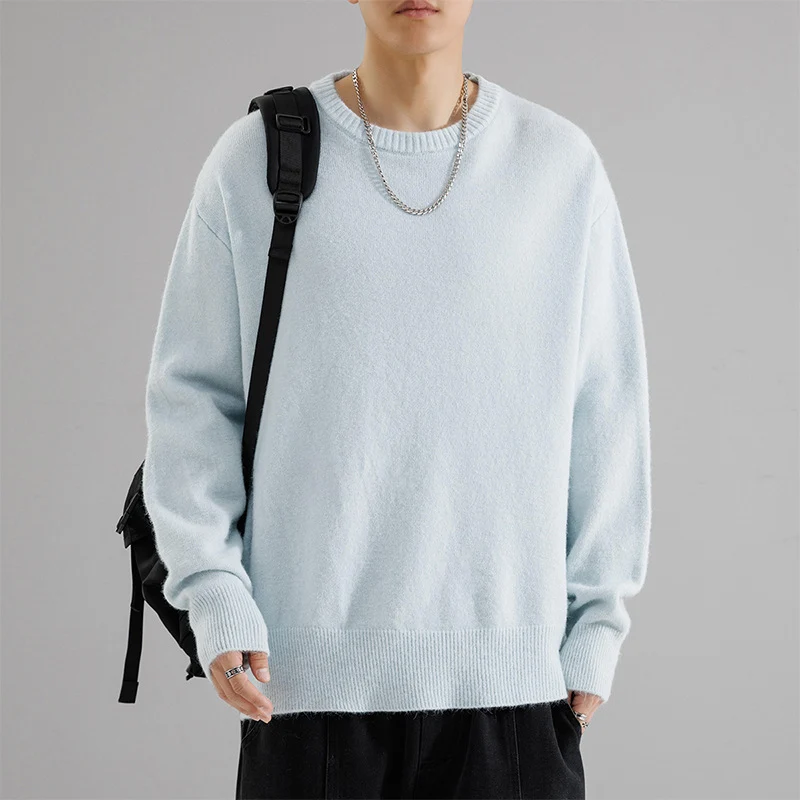 Herren Oversize Rundhalspullover aus weichem Feinstrick Drune