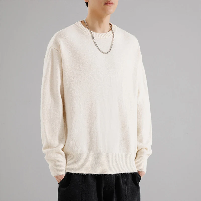 Herren Oversize Rundhalspullover aus weichem Feinstrick Drune