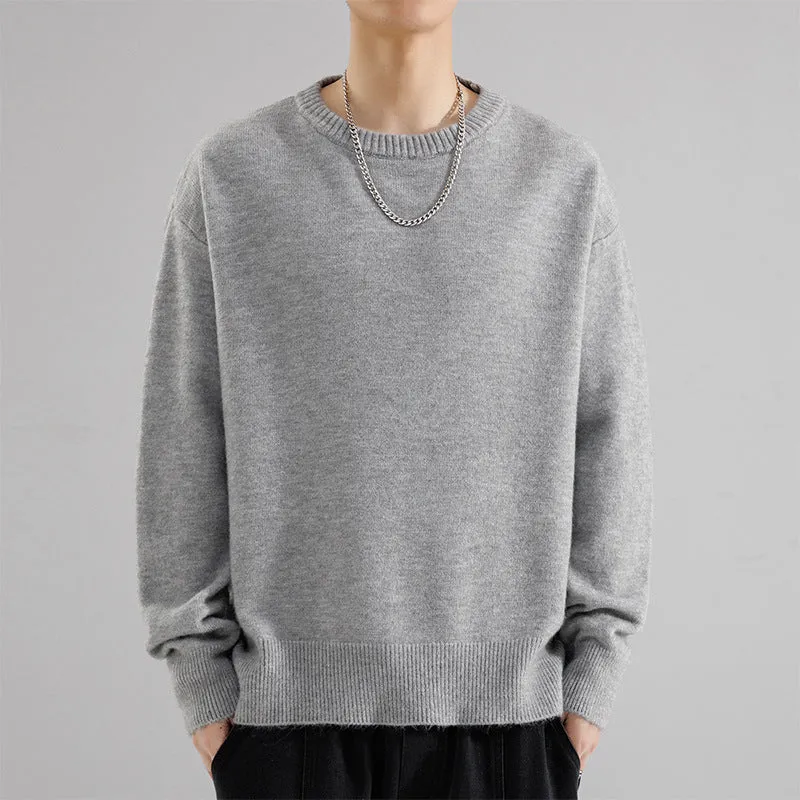 Herren Oversize Rundhalspullover aus weichem Feinstrick Drune
