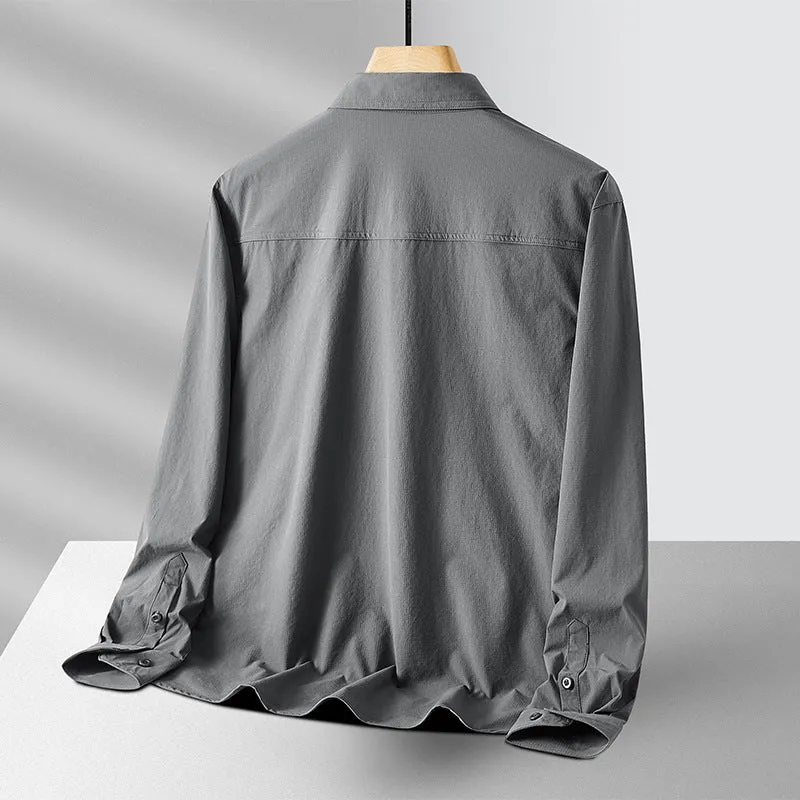 Herren Outdoor-Hemd mit Brustklappen, Ripstop-Gewebe und Regular-Fit Drune