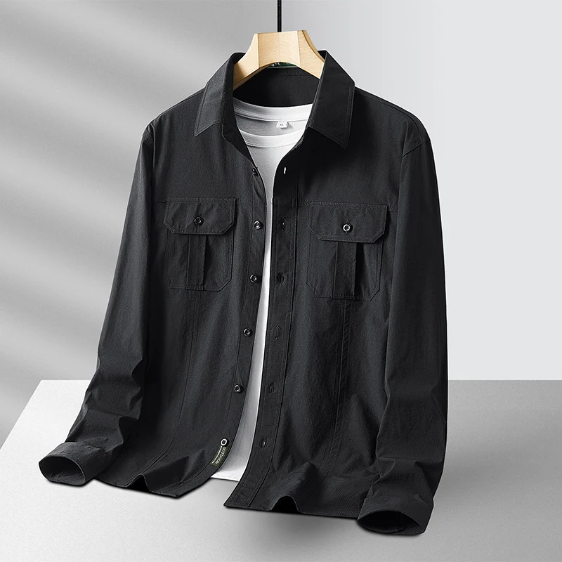 Herren Outdoor-Hemd mit Brustklappen, Ripstop-Gewebe und Regular-Fit Drune