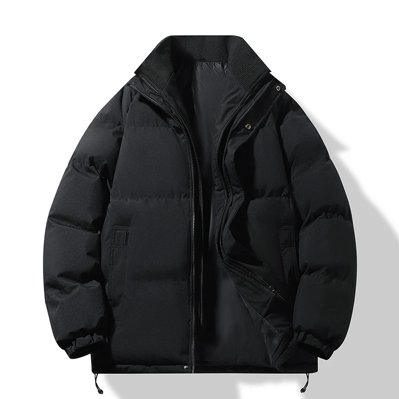 Herren Modische Thermo‑Wattierte Kurzjacke im Boxy‑Schnitt mit Rippenkragen Drune