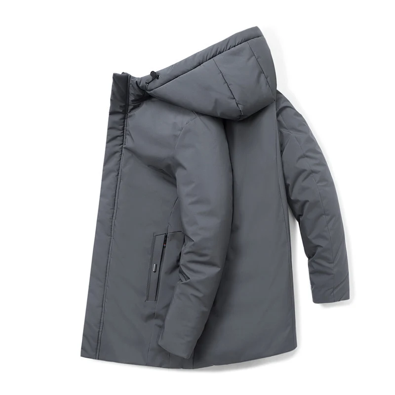 Herren moderner Urban-Longparka mit versteckter Reißverschlussblende und ergonomischer Kapuze Drune