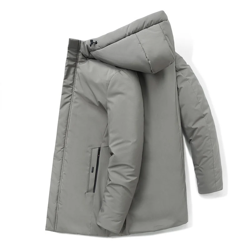 Herren moderner Urban-Longparka mit versteckter Reißverschlussblende und ergonomischer Kapuze Drune