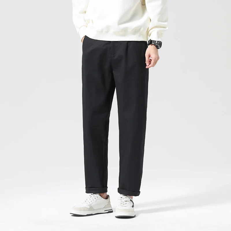 Herren Moderne Relaxed‑Fit Freizeit‑Chino mit leichtem Stretch und umgeschlagenem Saum Drune