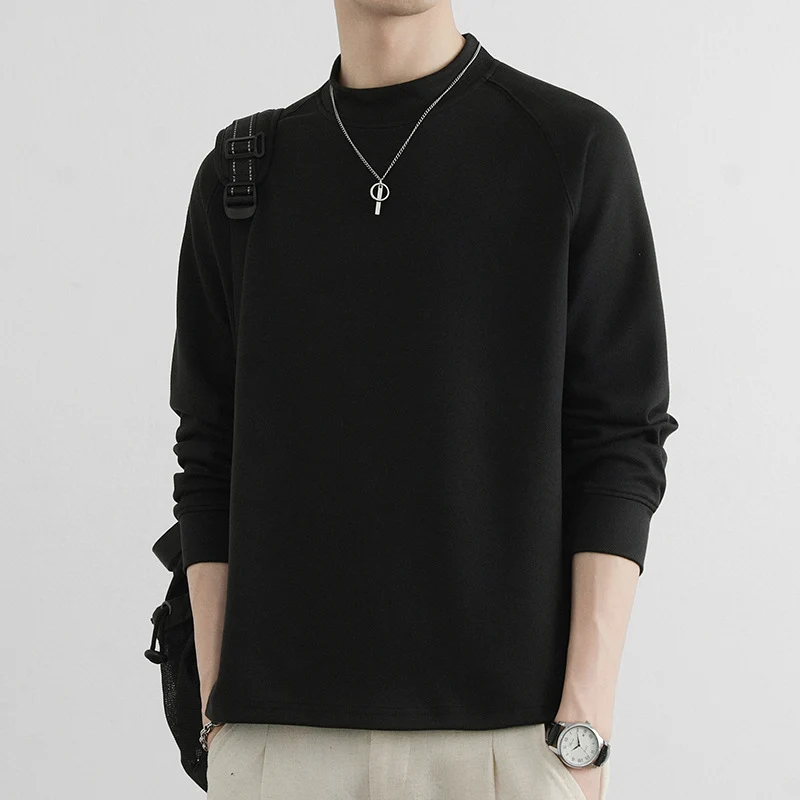 Herren Minimalistisches Mockneck-Sweatshirt aus Tech‑Fleece mit Raglanärmeln Drune