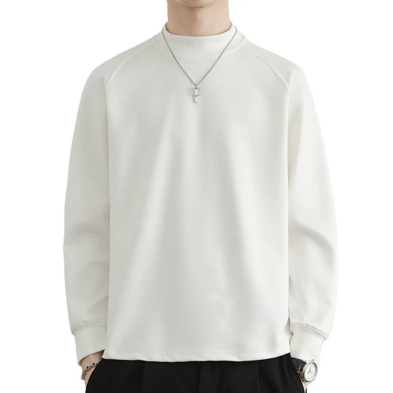 Herren Minimalistisches Mockneck-Sweatshirt aus Tech‑Fleece mit Raglanärmeln Drune