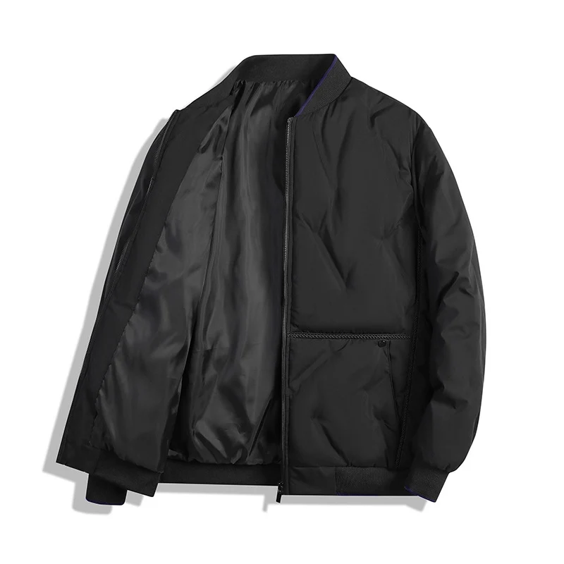 Herren Minimalistische Thermo-Bomberjacke mit glattem Innenfutter und verdeckter Reißverschlussblende Drune