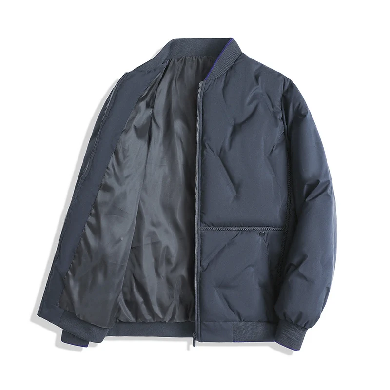 Herren Minimalistische Thermo-Bomberjacke mit glattem Innenfutter und verdeckter Reißverschlussblende Drune