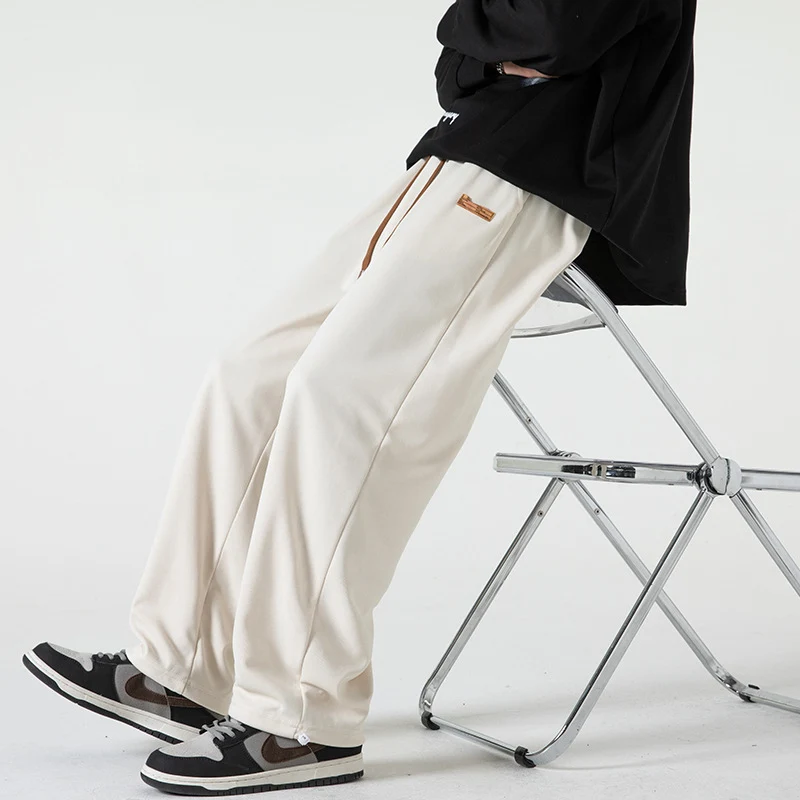 Herren Lounge-Jogginghose im Oversize-Straßenstil mit extra weitem Bein und Kordelzug Drune