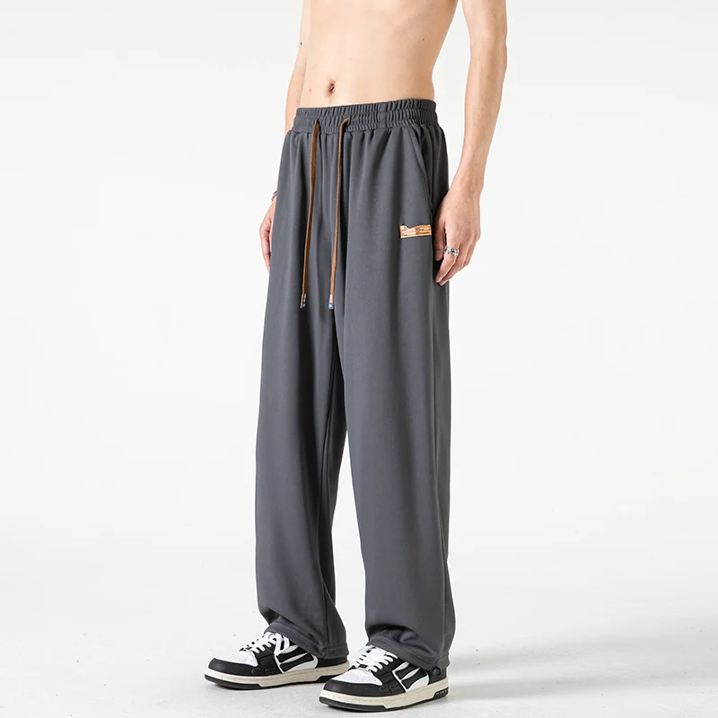 Herren Lounge-Jogginghose im Oversize-Straßenstil mit extra weitem Bein und Kordelzug Drune