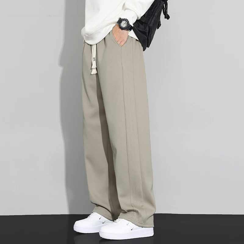 Herren Locker-weit geschnittene Lounge-Jogginghose mit Baumwoll-Fleece-Innenfutter und verstellbarem Kordelzug Drune