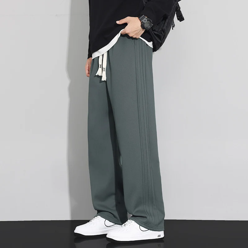 Herren Locker-weit geschnittene Lounge-Jogginghose mit Baumwoll-Fleece-Innenfutter und verstellbarem Kordelzug Drune