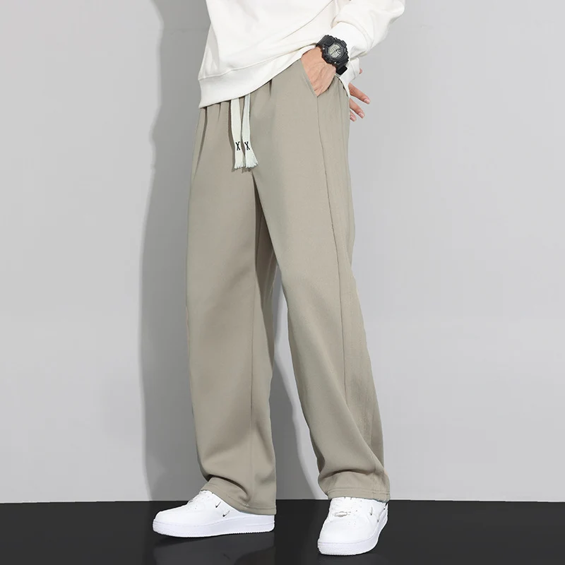 Herren Locker-weit geschnittene Lounge-Jogginghose mit Baumwoll-Fleece-Innenfutter und verstellbarem Kordelzug Drune
