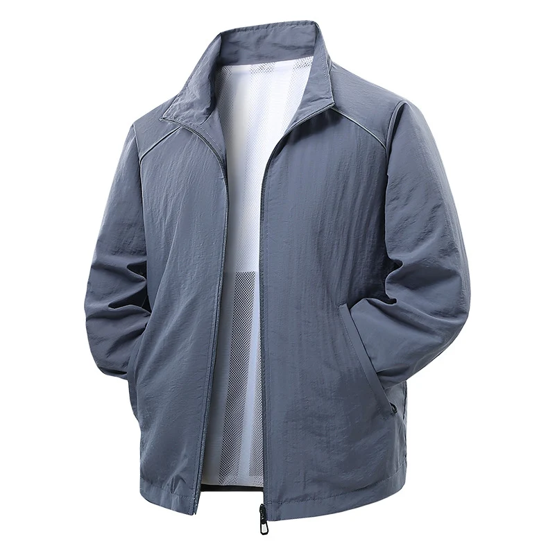Herren Leichte Wind- und Regenjacke mit Mesh-Innenfutter und reflektierenden Schulterpaspeln Drune