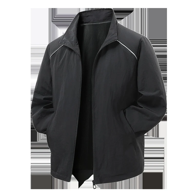 Herren Leichte Wind- und Regenjacke mit Mesh-Innenfutter und reflektierenden Schulterpaspeln Drune