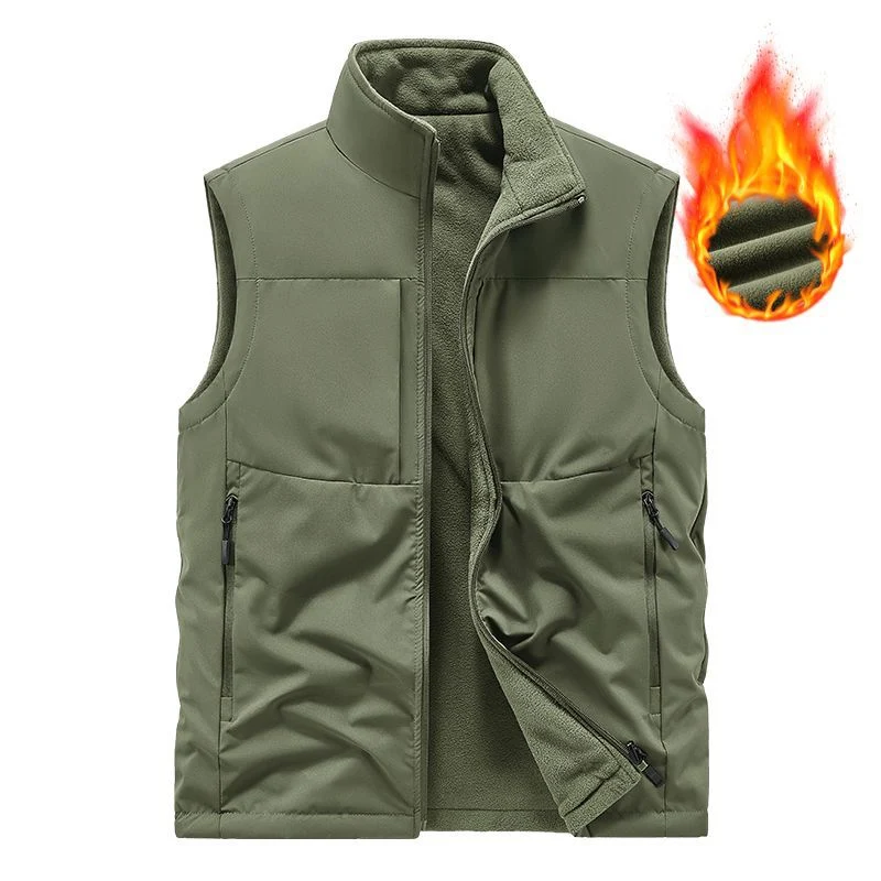 Herren Leichte technische Outdoor‑Weste mit Stehkragen, Netzfutter und Reißverschlusstaschen Drune