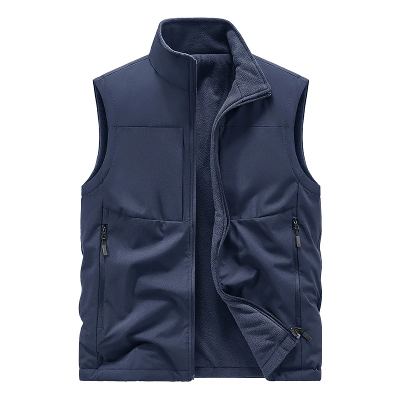 Herren Leichte technische Outdoor‑Weste mit Stehkragen, Netzfutter und Reißverschlusstaschen Drune