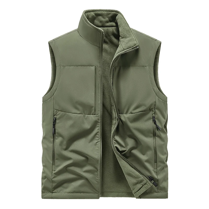 Herren Leichte technische Outdoor‑Weste mit Stehkragen, Netzfutter und Reißverschlusstaschen Drune