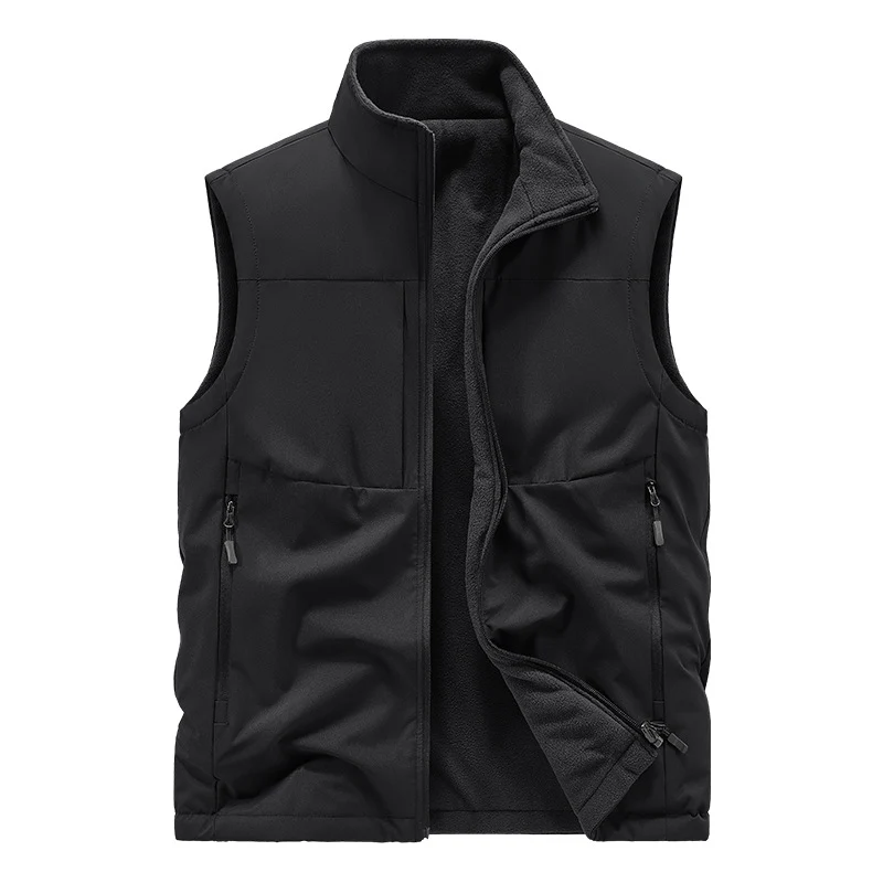 Herren Leichte technische Outdoor‑Weste mit Stehkragen, Netzfutter und Reißverschlusstaschen Drune