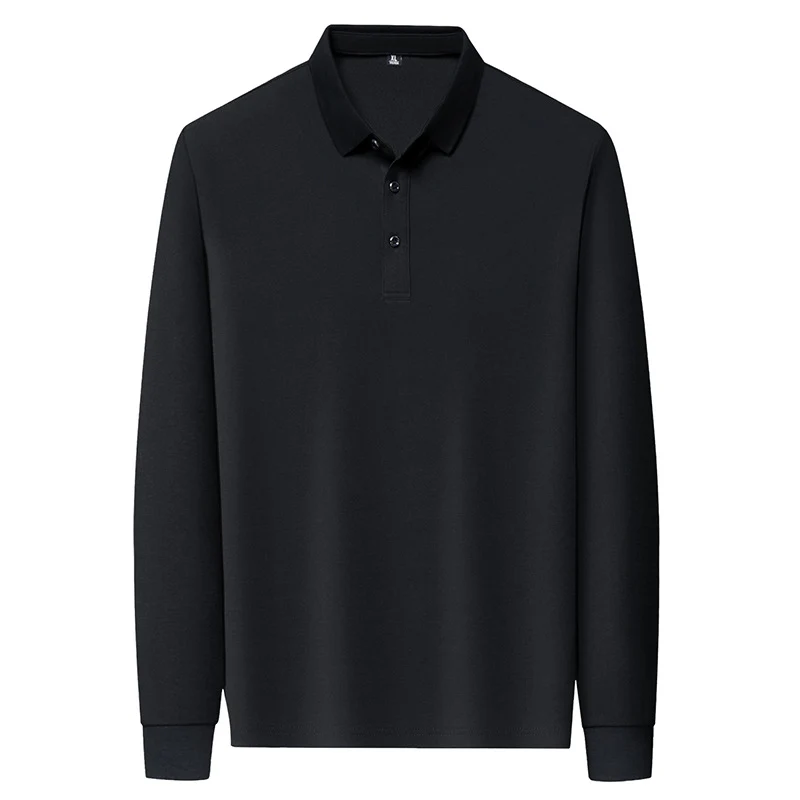 Herren Langarm‑Polo aus atmungsaktivem Baumwoll‑Stretch mit feinem Polokragen Drune