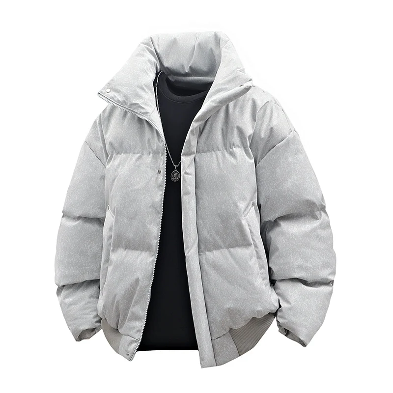 Herren Kurze wattierte Steppjacke mit hohem Stehkragen und matter Strukturoptik Drune