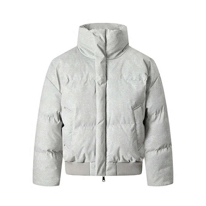 Herren Kurze wattierte Steppjacke mit hohem Stehkragen und matter Strukturoptik Drune