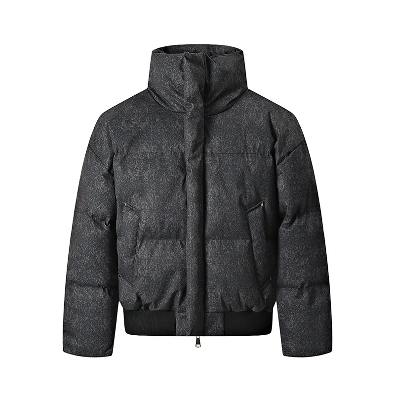 Herren Kurze wattierte Steppjacke mit hohem Stehkragen und matter Strukturoptik Drune