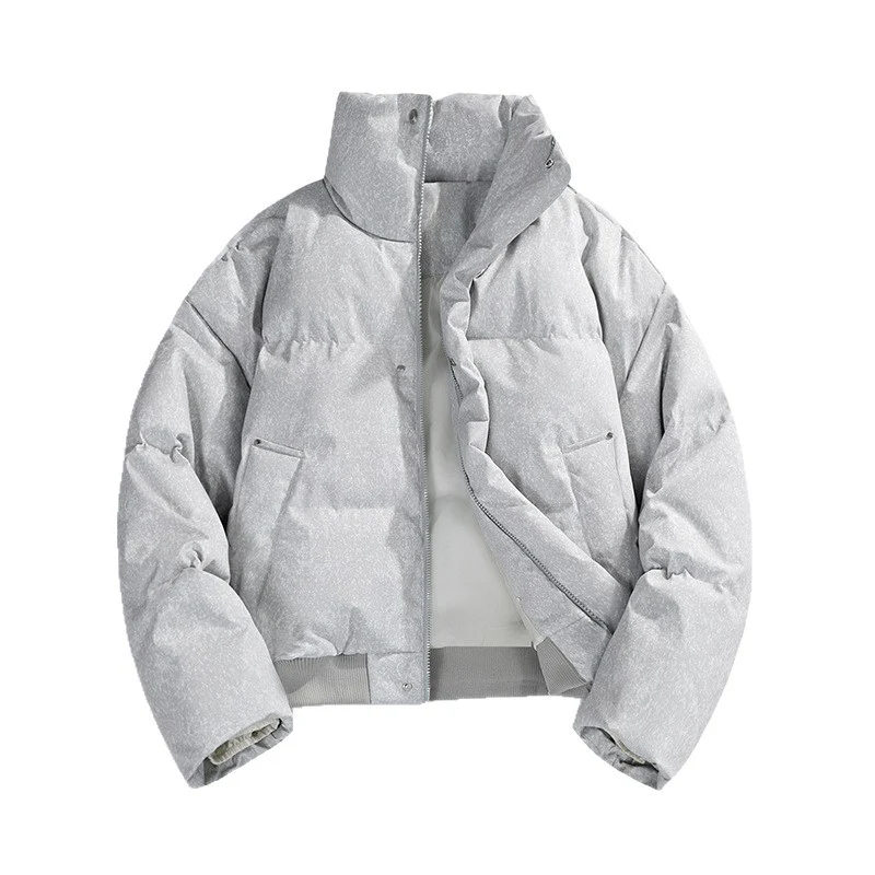 Herren Kurze wattierte Steppjacke mit hohem Stehkragen und matter Strukturoptik Drune