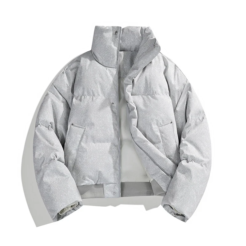 Herren Kurze wattierte Steppjacke mit hohem Stehkragen und matter Strukturoptik Drune