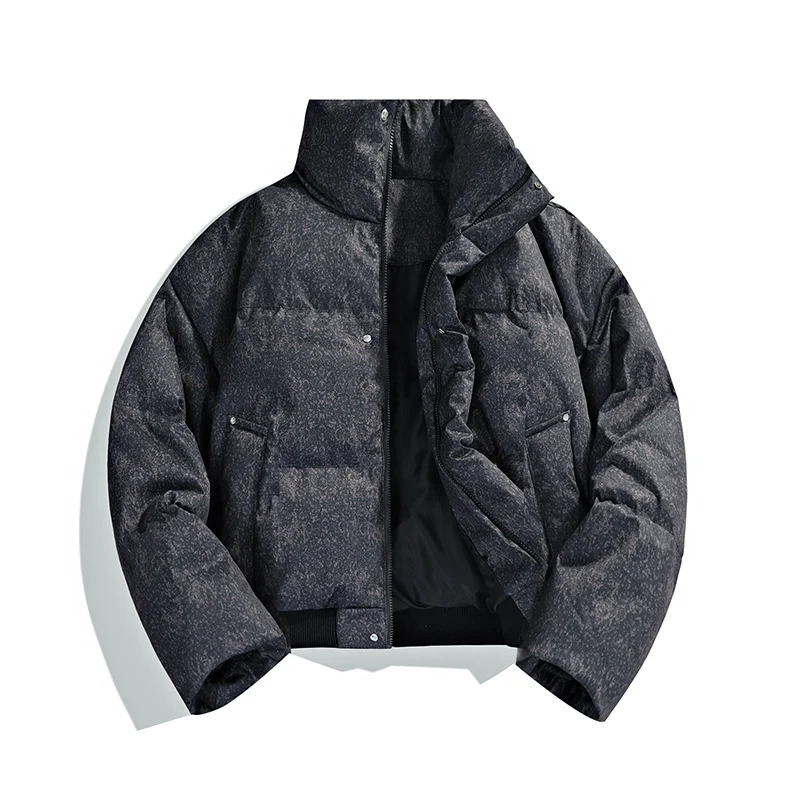 Herren Kurze wattierte Steppjacke mit hohem Stehkragen und matter Strukturoptik Drune