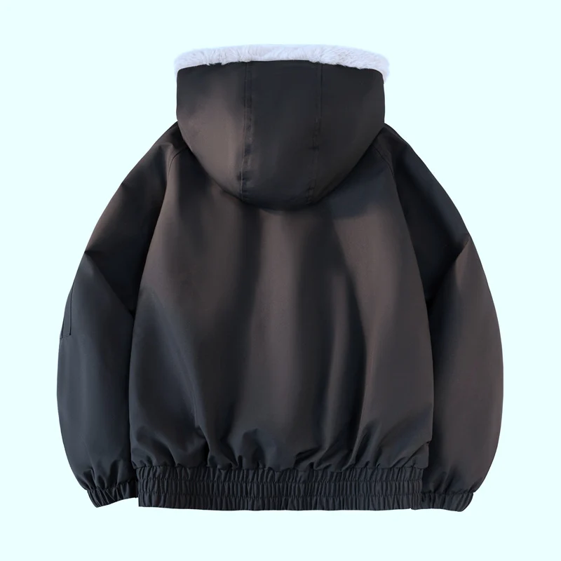 Herren Kapuzen-Bomberjacke mit Teddyfutter, wasserabweisender Außenhülle und Utility-Taschen Drune