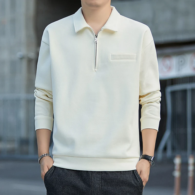 Herren Halbzip-Sweatshirt mit Polokragen und Brustleistentasche Drune