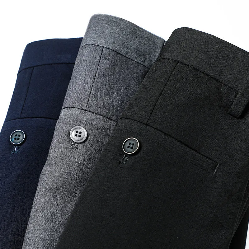 Herren Formelle Slim-Fit Anzughose mit Stretchbund und Bügelfalte Drune