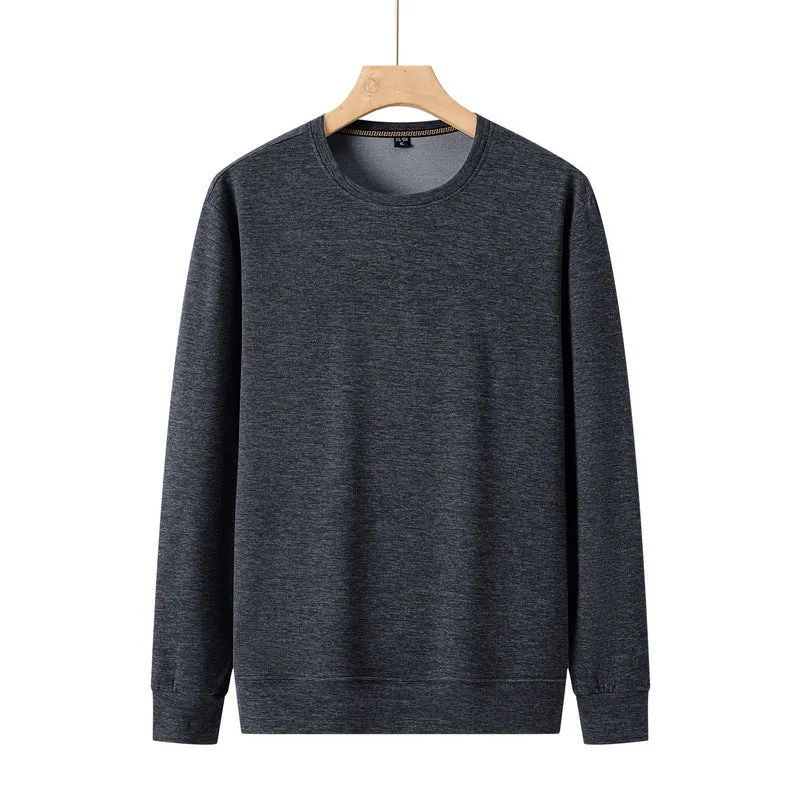 Herren Feines Rundhals-Sweatshirt aus Baumwollmix mit Regular-Fit und Rippbündchen Drune