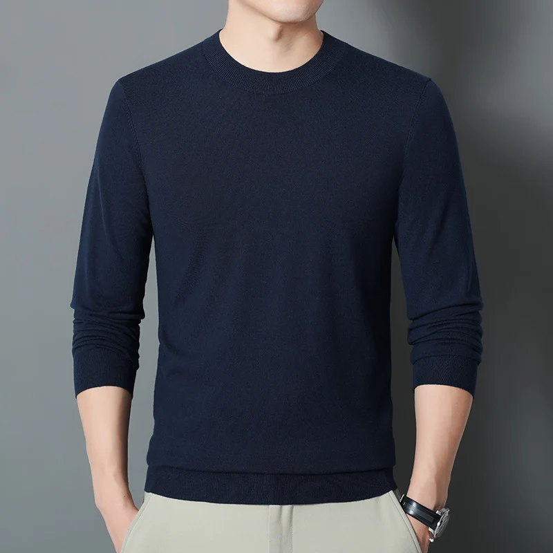 Herren Feiner Rundhalspullover aus Feinstrick mit schmaler Silhouette Drune
