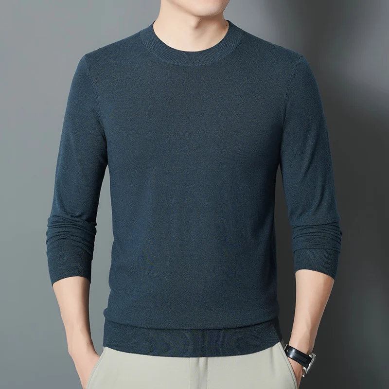 Herren Feiner Rundhalspullover aus Feinstrick mit schmaler Silhouette Drune