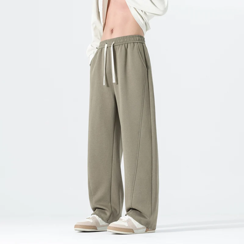 Herren Extraweite Sweatpants im Palazzo‑Look mit Tunnelzugbund und Seitentaschen Drune