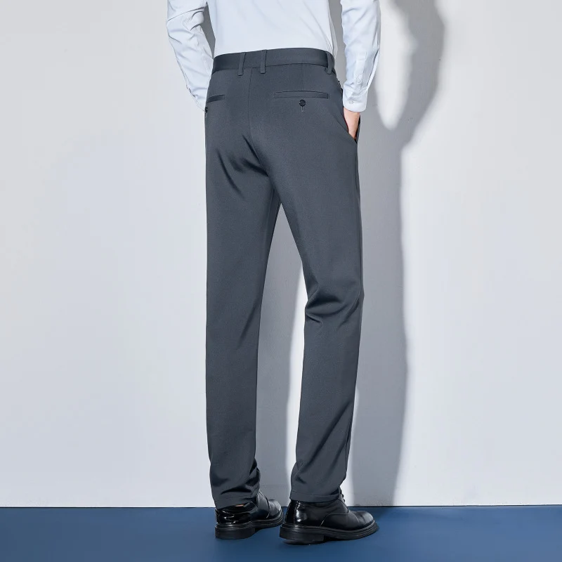 Herren Elegante Business-Hose mit geradem Schnitt und elastischem Bund Drune