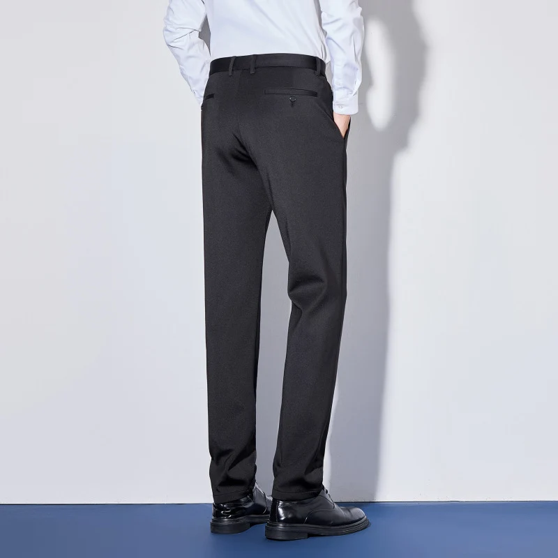 Herren Elegante Business-Hose mit geradem Schnitt und elastischem Bund Drune