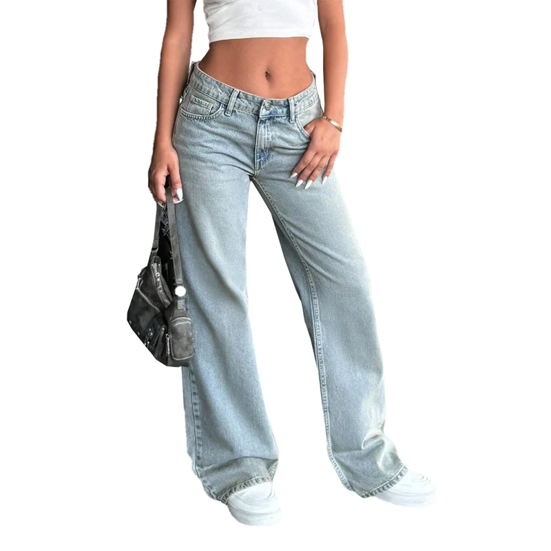 Damen Tief sitzende weite Schlagjeans aus Vintage-Denim Drune