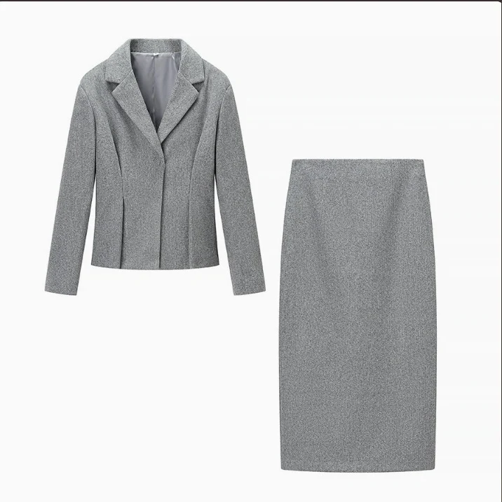 Damen Zweiteiliges Business-Kostüm mit tailliertem Blazer und Bleistiftrock Drune