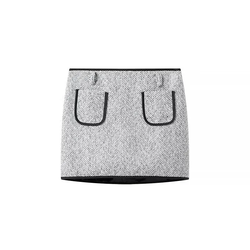 Damen Zweiteiliges Bouclé‑Tweed‑Set mit kurzem Blazer, Zierknöpfen und Minirock Drune