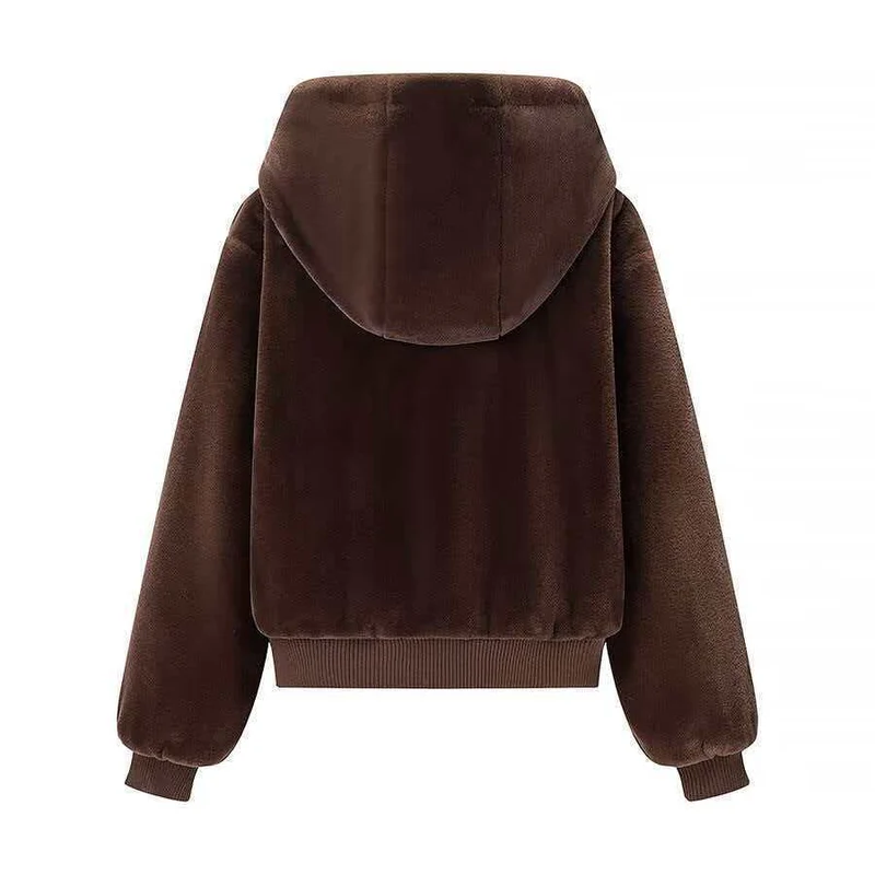 Damen Wende-Kapuzenblouson mit Plüsch- und Fleece-Seite Drune