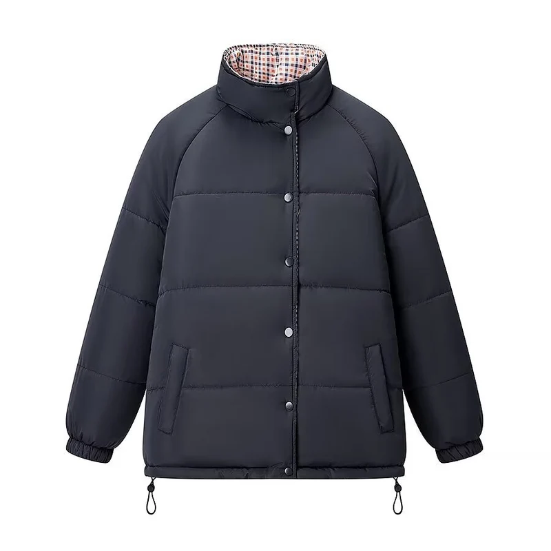 Damen Wattierte Steppjacke mit Stehkragen, Raglanärmeln und verstellbarem Saum Drune