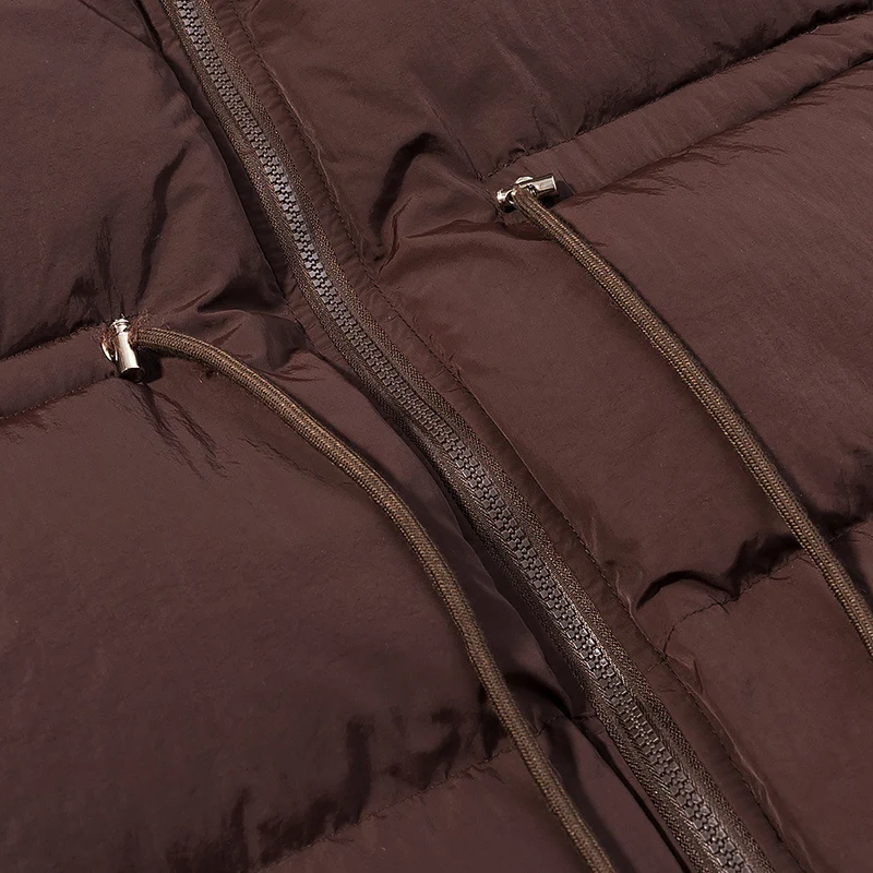Damen Wattierte Pufferjacke mit Kapuze, taillierbarem Kordelzug und Zwei-Wege-Reißverschluss Drune