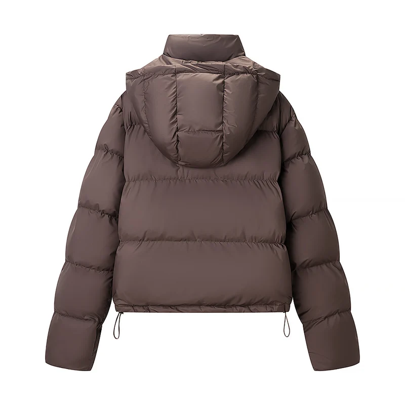 Damen Wattierte Daunenoptik-Steppjacke mit abnehmbarer Kapuze Drune