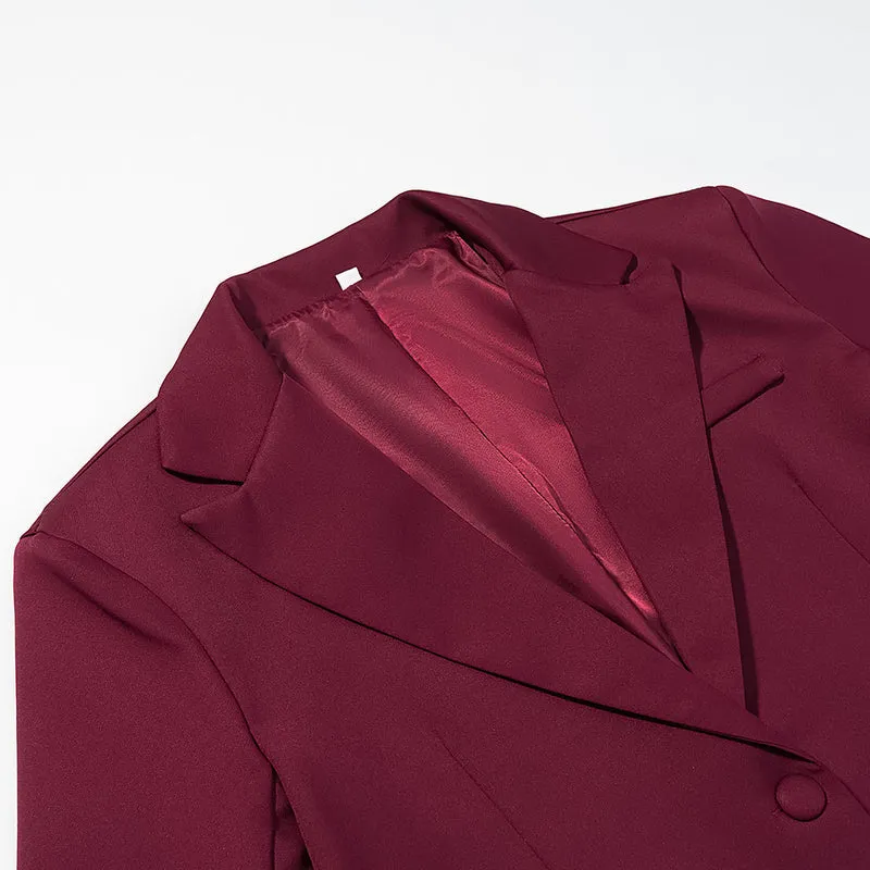 Damen Taillierter Ein-Knopf-Blazer mit softem Revers, gefütterter Innenseite und Pattentaschen Drune